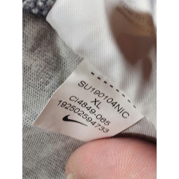 Nike Grey Zip Up Hoodie Sweatshirt Size XL 100% Cotton Swoosh Logo - Picture 7 of 8